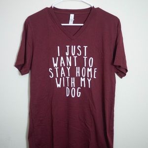 Bella canvas v neck small-xl maroon “dog” shirt